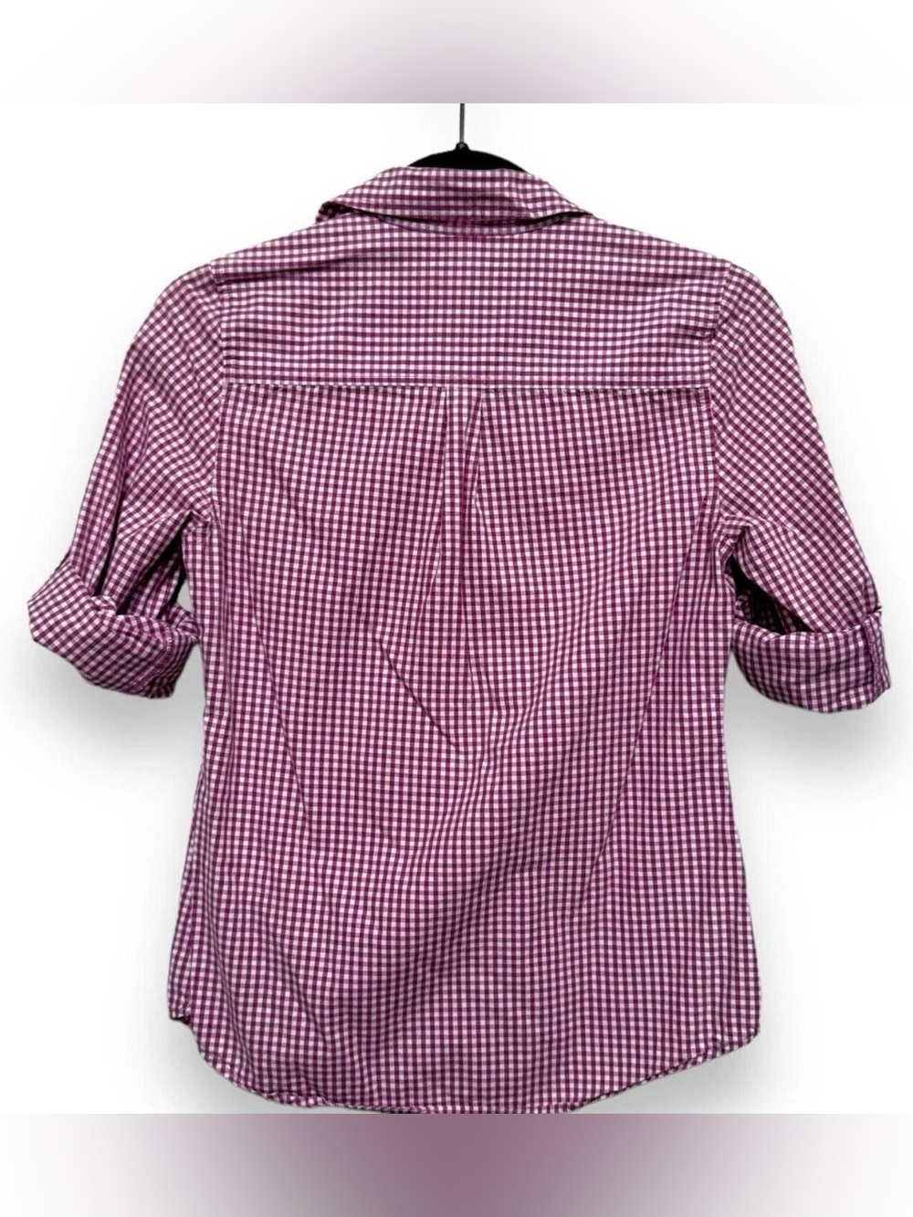 Vineyard Vines Women's Purple Gingham Plaid Popover Shirt, 100% Cotton. Size 8 - Picture 3 of 10
